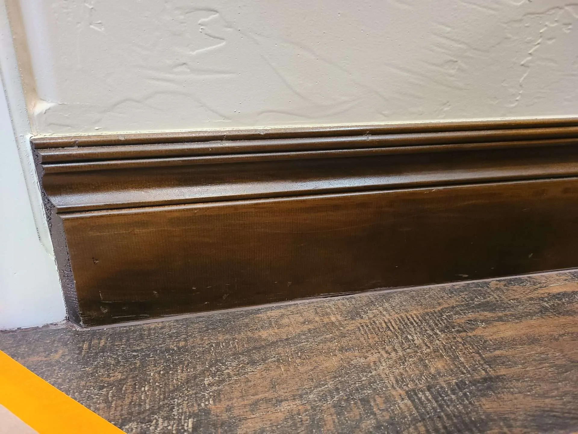 20241223_093904 Finished wood trim after touching up nicks with stain