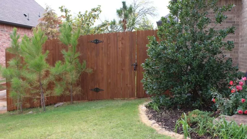 Cedar Fence Stain a cedar fence with a red stain