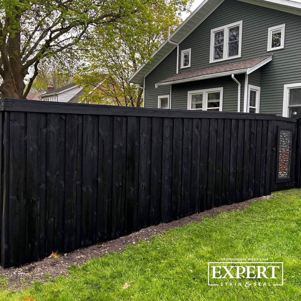 EXPERT SS - Black Fence-01 this black fence is an example of a modern fence stain color