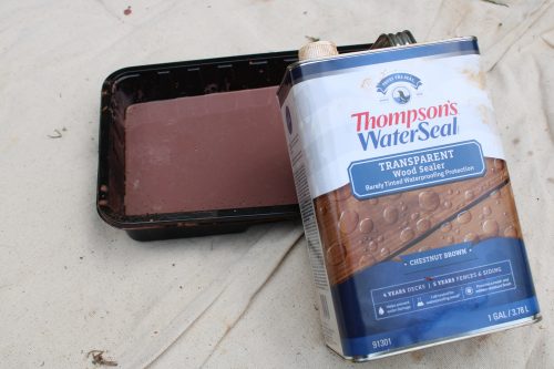 IMG_0599 thompson's water seal review stain is poured into a tray