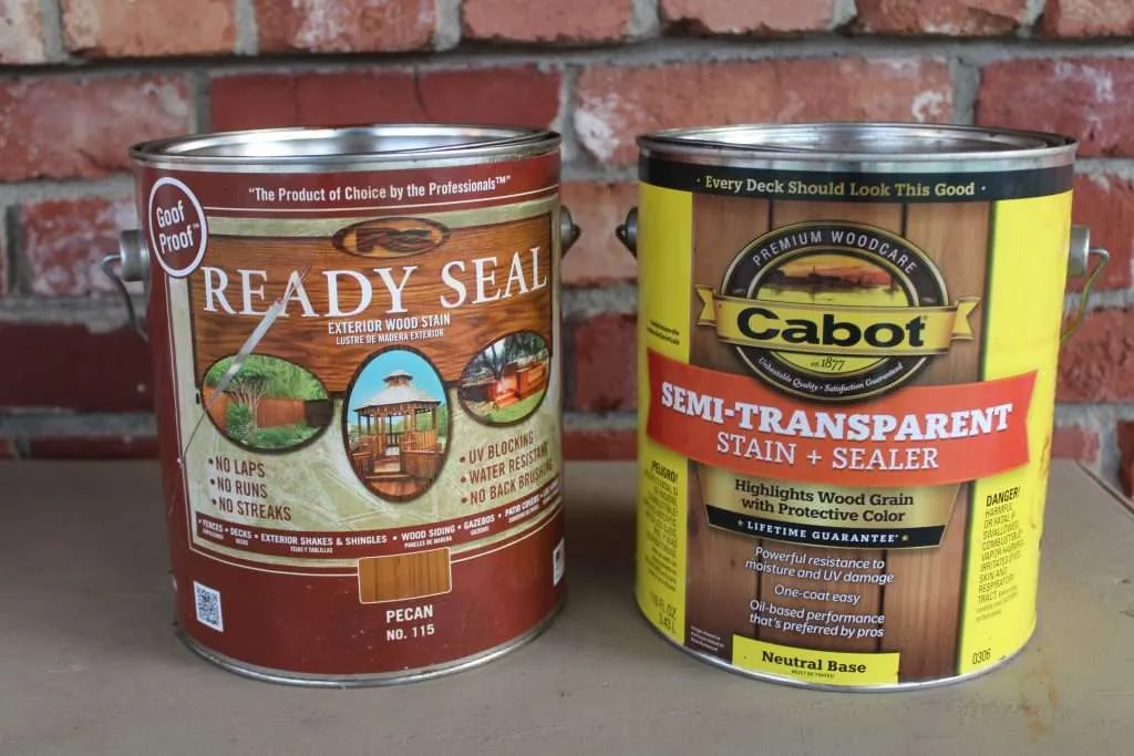 Ready Seal vs Cabot Ready Seal vs Cabot stain cans side by side ready to be compared.