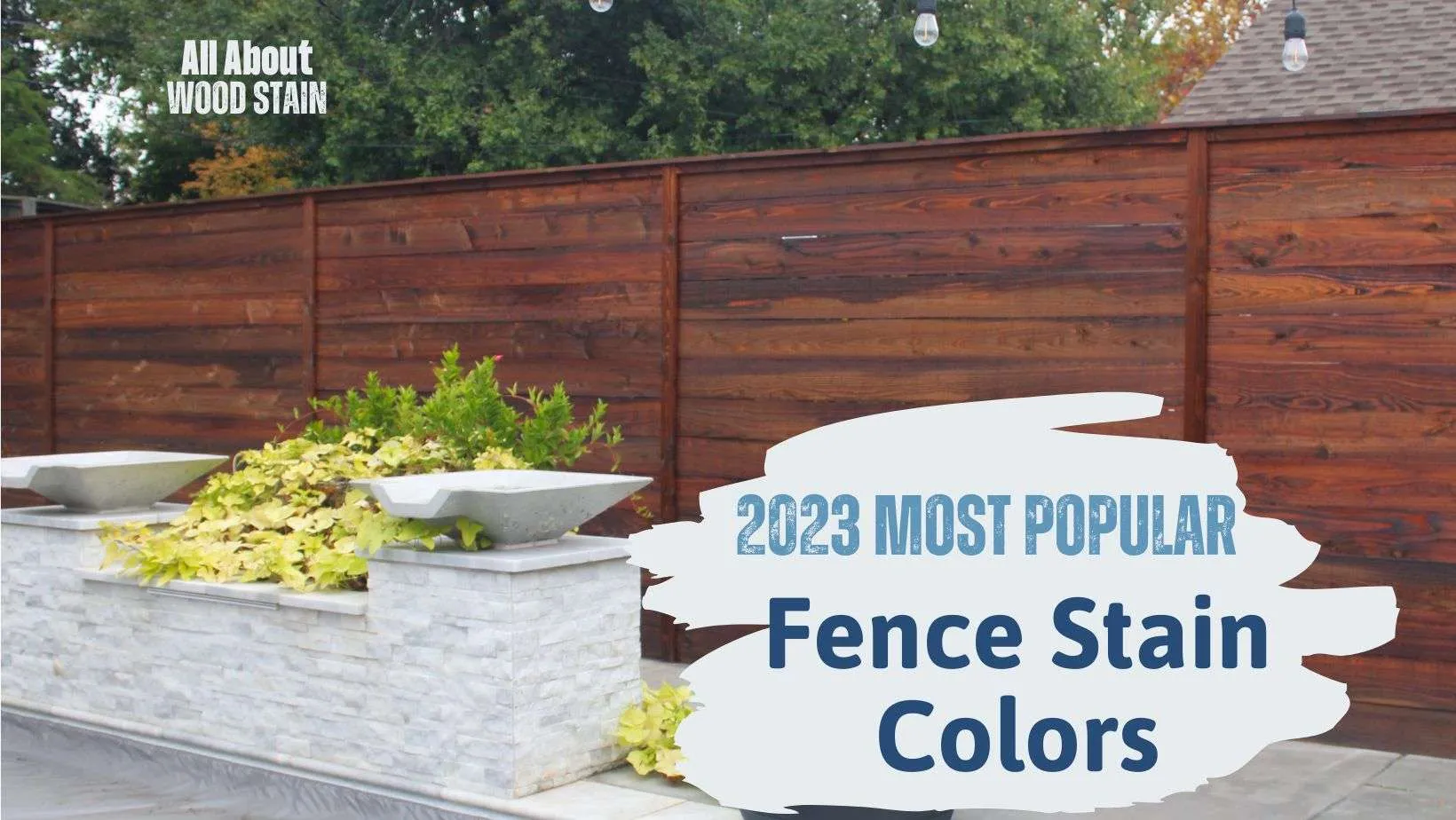 Fence Stain Colors Feature Image for the article on Fence Stain Colors that features a brown cedar fence with Wood Defender stain.